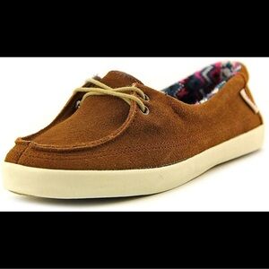 Vans Rata Lo Lace Up Loafer Flats Shoes-Brown-Suede-Women Size 7